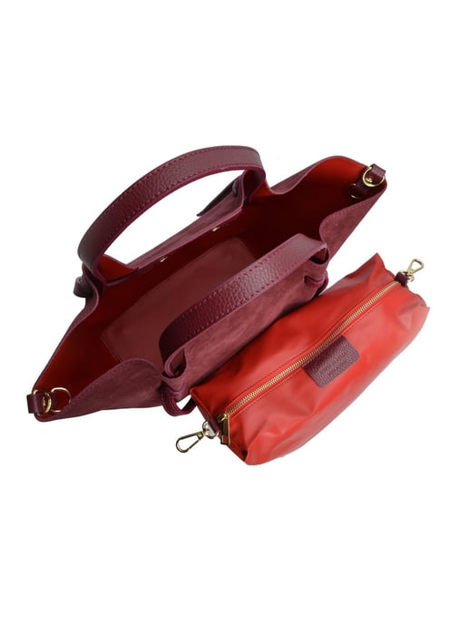 Isabella Rhea Burgundy Cowhide Leather Bag - Image 4