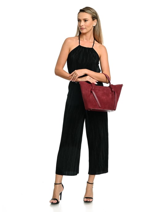 Isabella Rhea Burgundy Cowhide Leather Bag - Image 5