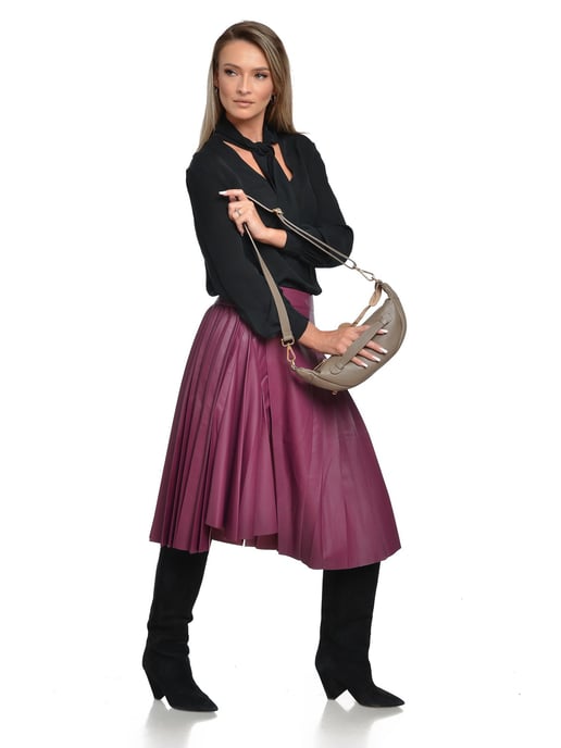 Roberta M Beige Rundleer Tas - Image 5