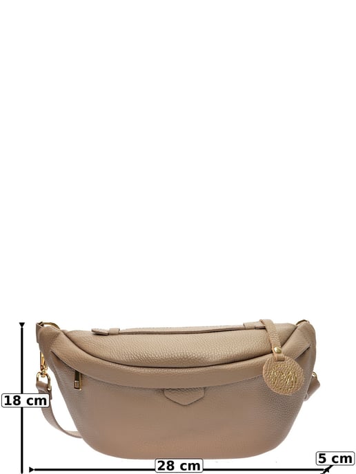 Roberta M Beige Rundleer Tas - Image 6