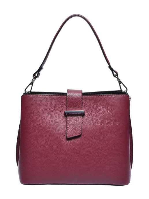 Isabella Rhea Burgundy Cowhide Leather Bag - Image 1