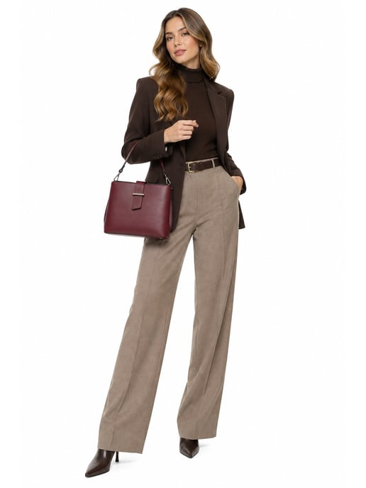 Isabella Rhea Burgundy Cowhide Leather Bag - Image 5