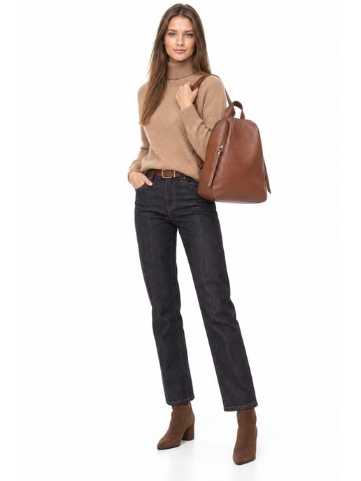 Anna Luchini Bordeauxrood Rundleer Tas - Image 6