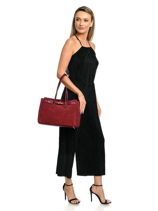 Isabella Rhea Burgundy Cow Leather Bag - Image 5