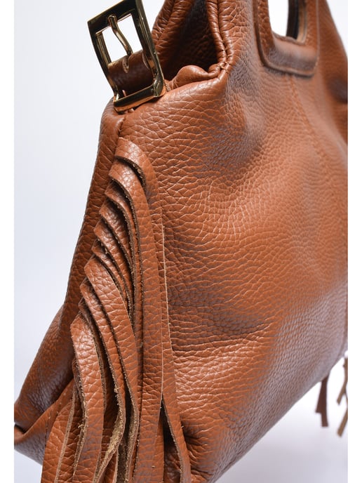 Anna Luchini Brown Cowhide Leather Bag - Image 3