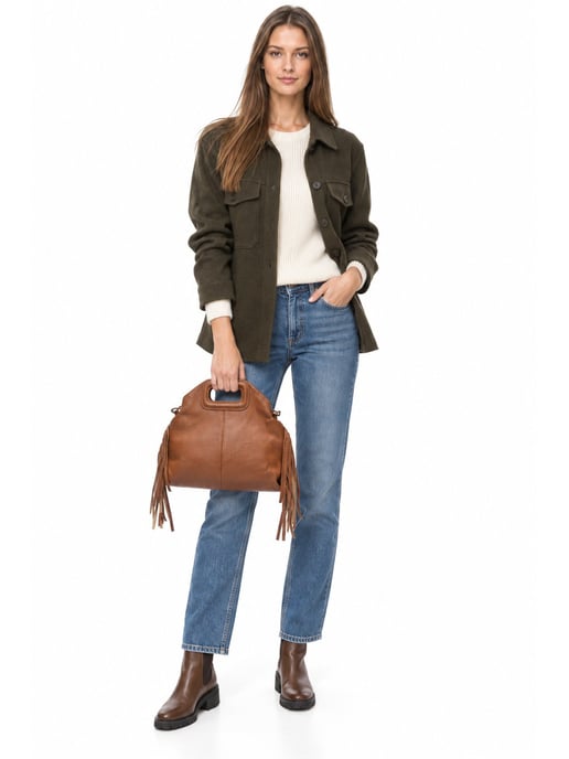 Anna Luchini Brown Cowhide Leather Bag - Image 6