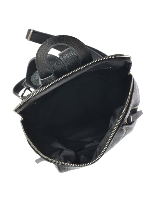 Anna Luchini Zwart Rundleer Tas - Image 4