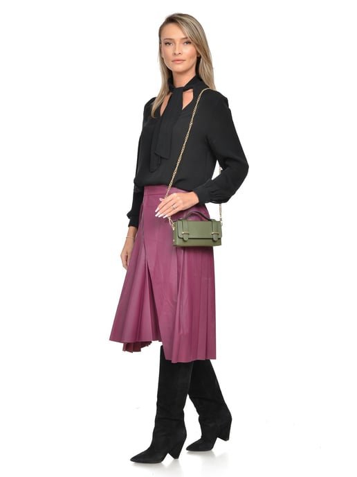 Isabella Rhea Khaki Cowhide Leather Bag - Image 5