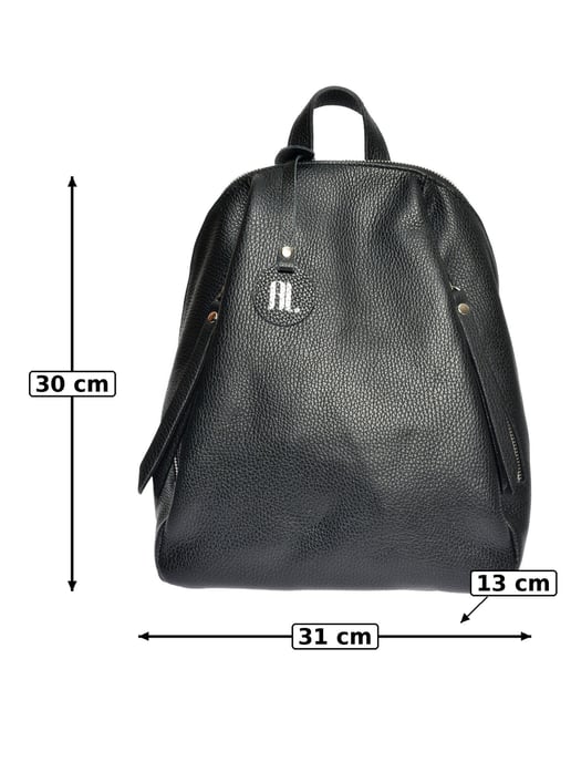 Anna Luchini Zwart Rundleer Tas - Image 6