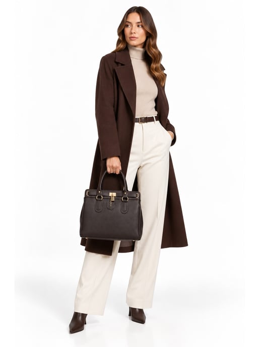 Roberta M Bordeauxrood Rundleer Tas - Image 6