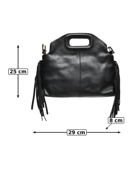 Anna Luchini Black Cowhide Leather Bag - Image 5