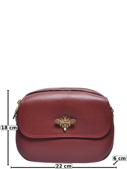 Roberta M Wine-Coloured Cowhide Leather Bag - Image 5