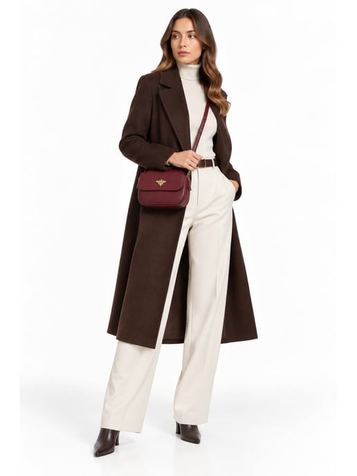 Roberta M Wine-Coloured Cowhide Leather Bag - Image 6