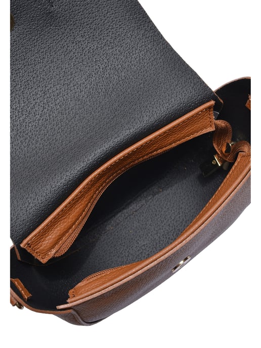 Anna Luchini Brown Rundleer Tas - Image 4