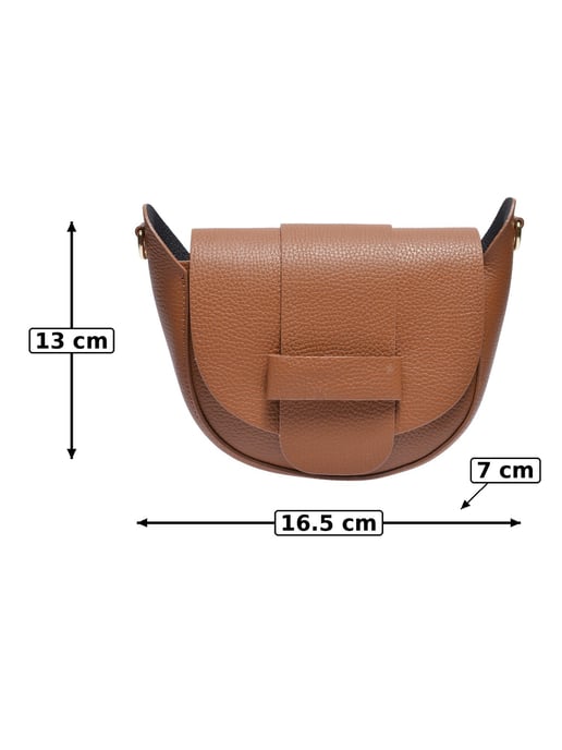 Anna Luchini Brown Rundleer Tas - Image 5