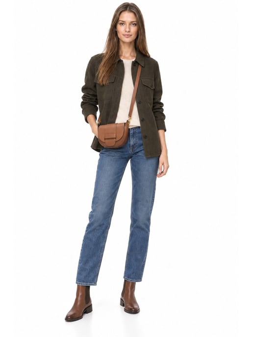 Anna Luchini Brown Rundleer Tas - Image 6