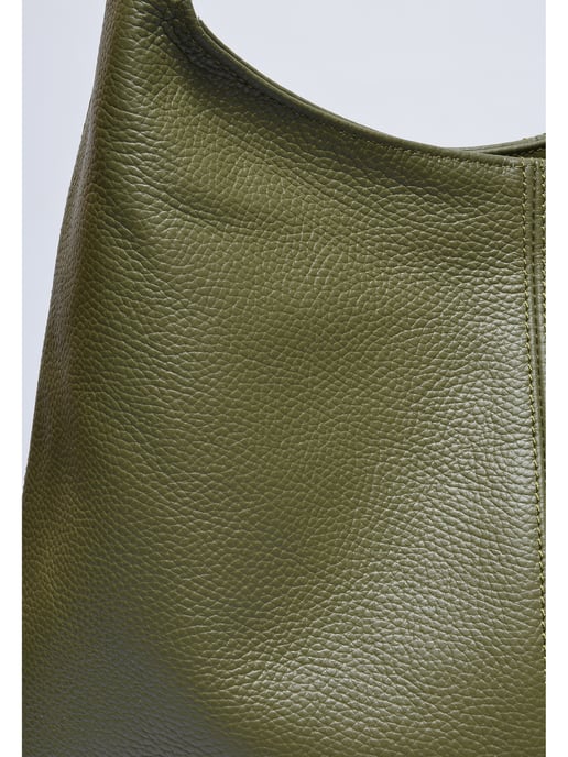 Anna Luchini Khaki Cowhide Leather Bag - Image 3