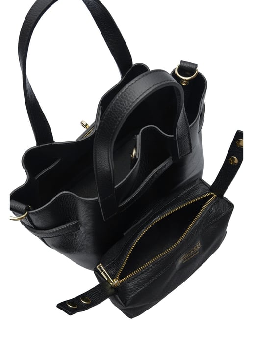 Isabella Rhea Black Cowhide Leather Bag - Image 4