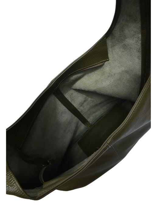 Anna Luchini Khaki Cowhide Leather Bag - Image 4