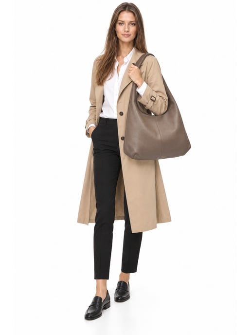 Anna Luchini Beige Rundleer Tas - Image 6