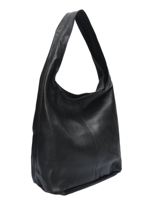 Anna Luchini Zwart Rundleer Tas - Image 2