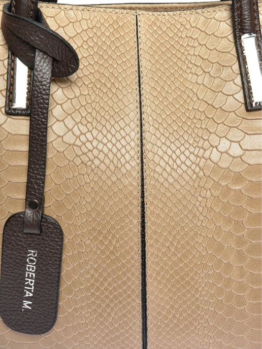 Roberta M Beige Cow Leather Bag - Image 3