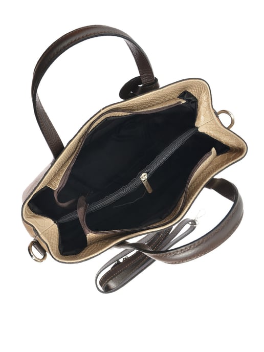 Roberta M Beige Cow Leather Bag - Image 4