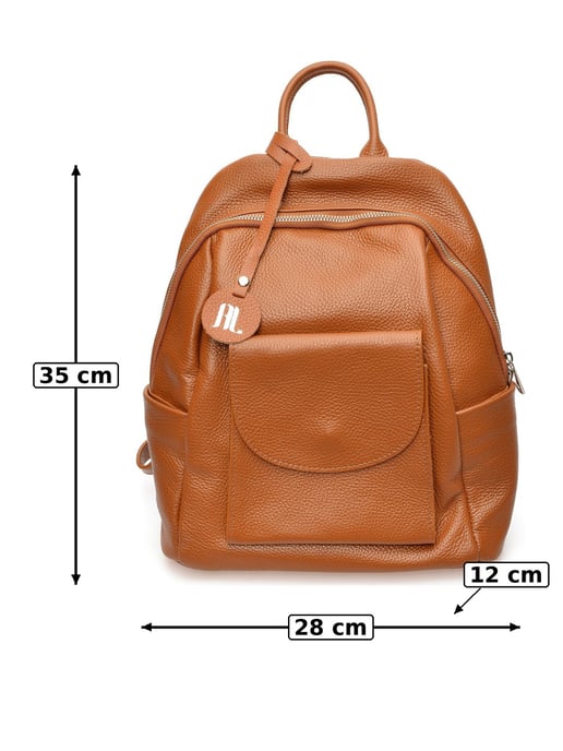 Anna Luchini Brown Rundleer Tas - Image 6