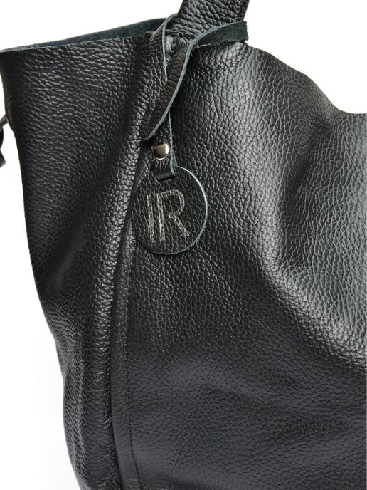 Isabella Rhea Black Cowhide Leather Bag - Image 3