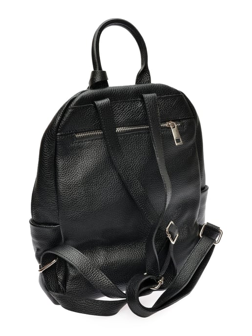 Anna Luchini Zwart Rundleer Tas - Image 2