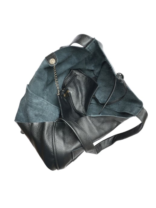 Isabella Rhea Black Cowhide Leather Bag - Image 4
