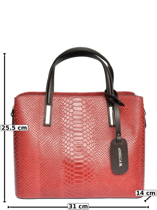 Roberta M Red Cowhide Leather Bag - Image 6
