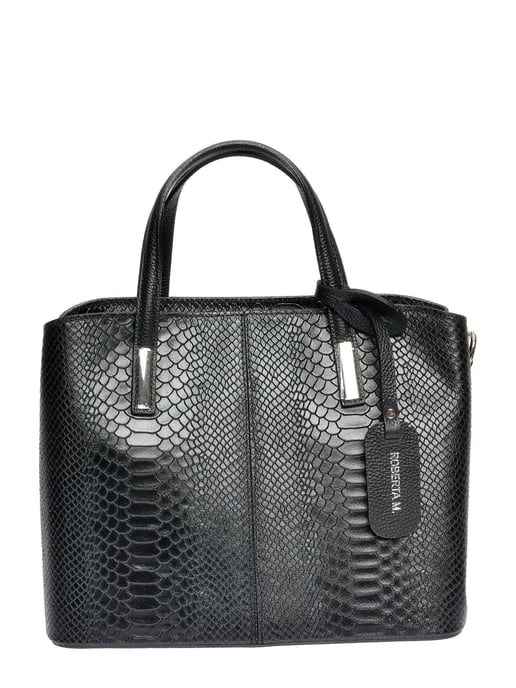 Roberta M Black Cowhide Leather Bag - Image 1