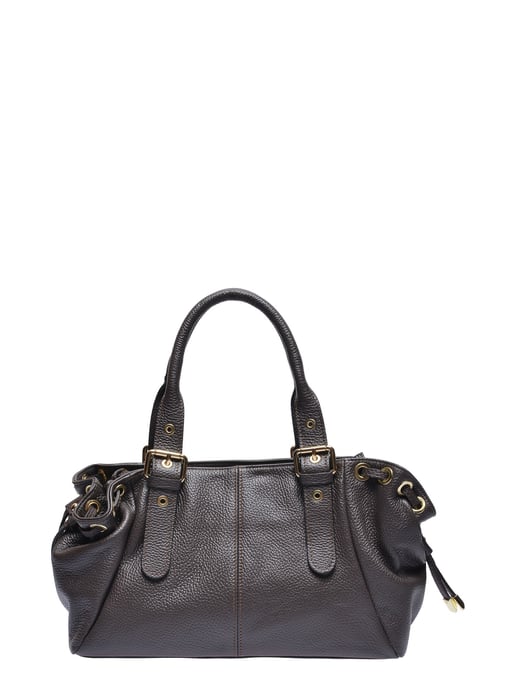 Anna Luchini Chestnut Brown Cowhide Leather Bag - Image 1