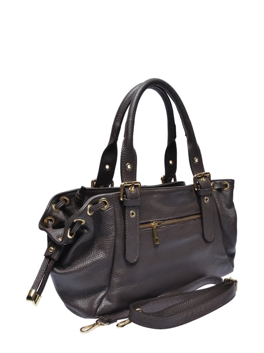 Anna Luchini Chestnut Brown Cowhide Leather Bag - Image 2