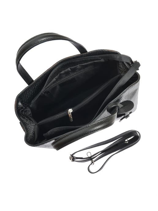 Roberta M Black Cowhide Leather Bag - Image 4