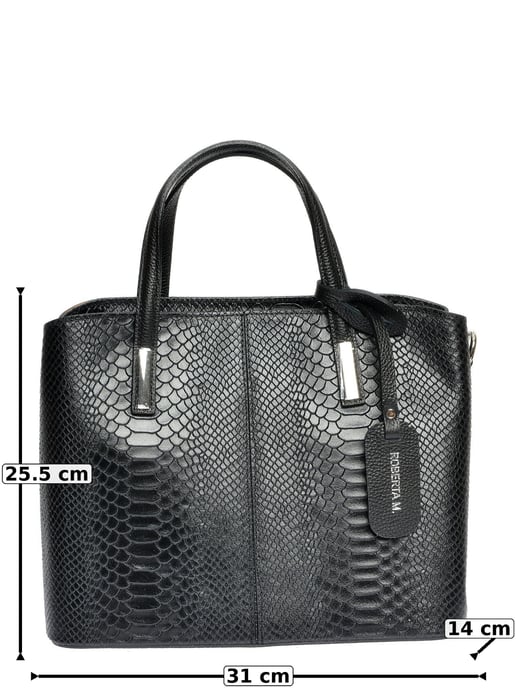 Roberta M Black Cowhide Leather Bag - Image 6