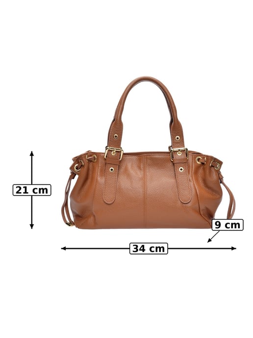 Anna Luchini Brown Cowhide Leather Bag - Image 4