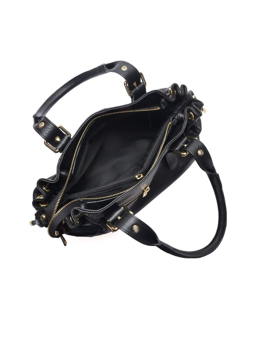 Anna Luchini Black Cowhide Leather Bag - Image 4