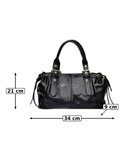 Anna Luchini Black Cowhide Leather Bag - Image 6