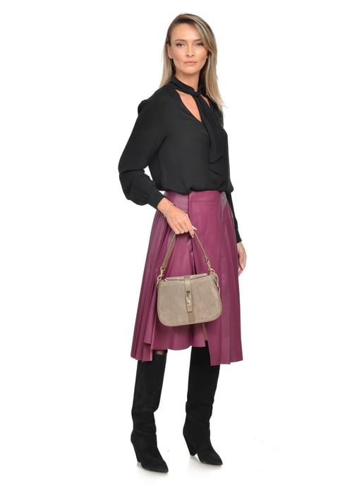 Isabella Rhea Beige Cowhide Leather Bag - Image 5