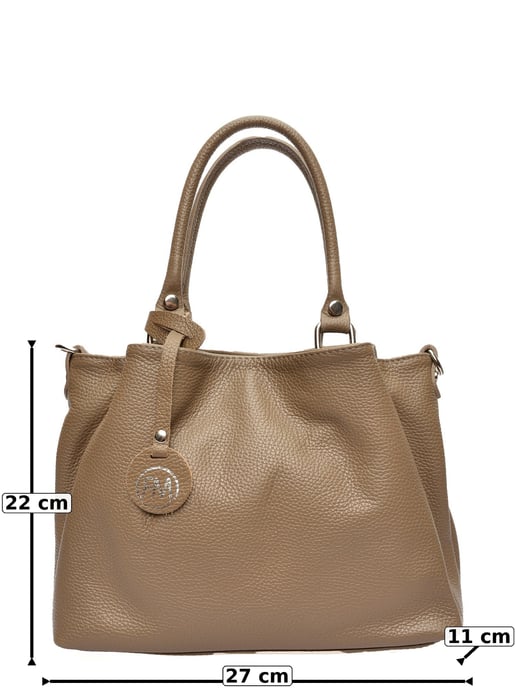 Roberta M Beige Cowhide Leather Bag - Image 6