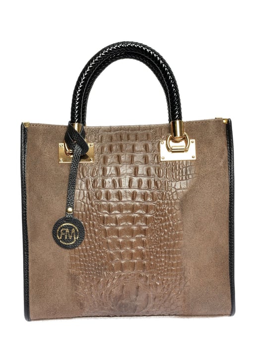 Roberta M Beige Rundleer Tas - Image 1
