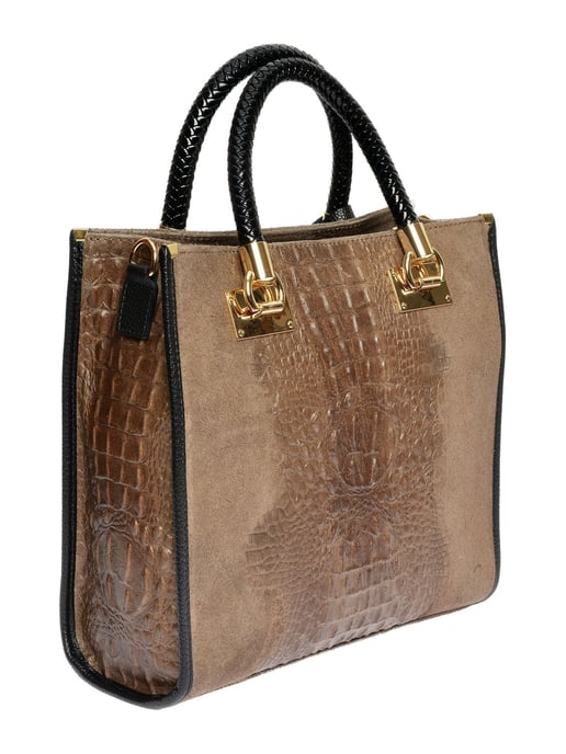 Roberta M Beige Rundleer Tas - Image 2