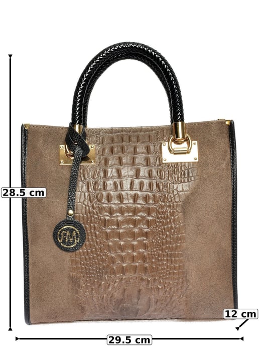 Roberta M Beige Rundleer Tas - Image 6