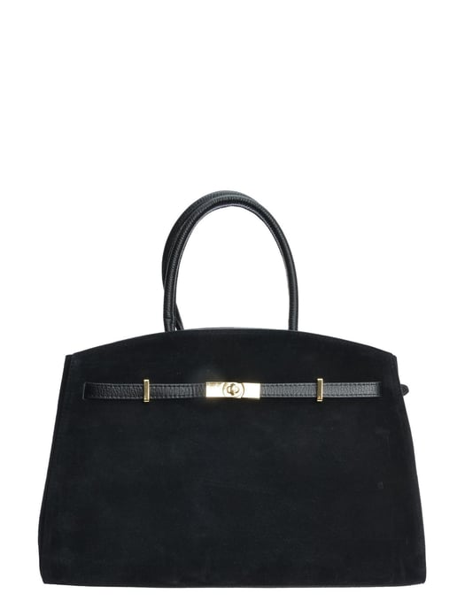Isabella Rhea Black Cowhide Leather Bag - Image 1