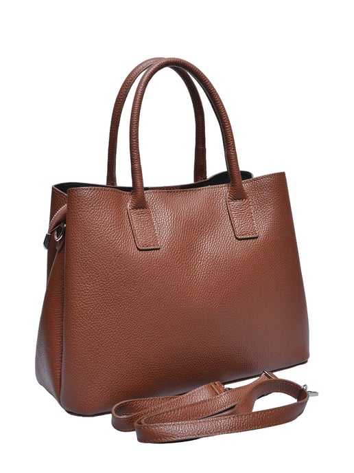 Anna Luchini Chestnut Brown Cowhide Leather Bag - Image 2