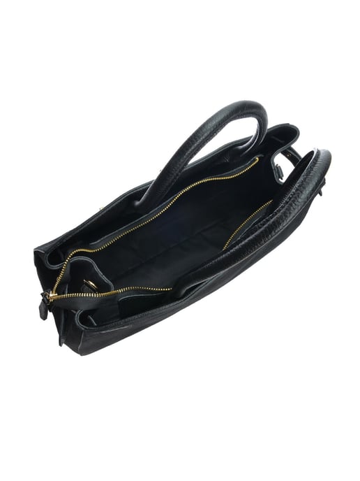 Isabella Rhea Black Cowhide Leather Bag - Image 4