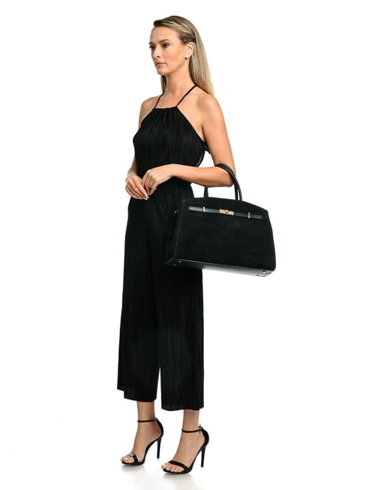 Isabella Rhea Black Cowhide Leather Bag - Image 5