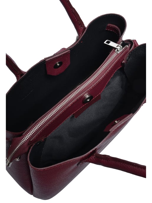 Anna Luchini Wine-Coloured Cowhide Leather Bag - Image 4